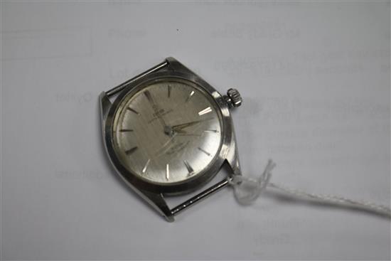 A gentlemans stainless steel Tudor Oyster Prince automatic wrist watch.
